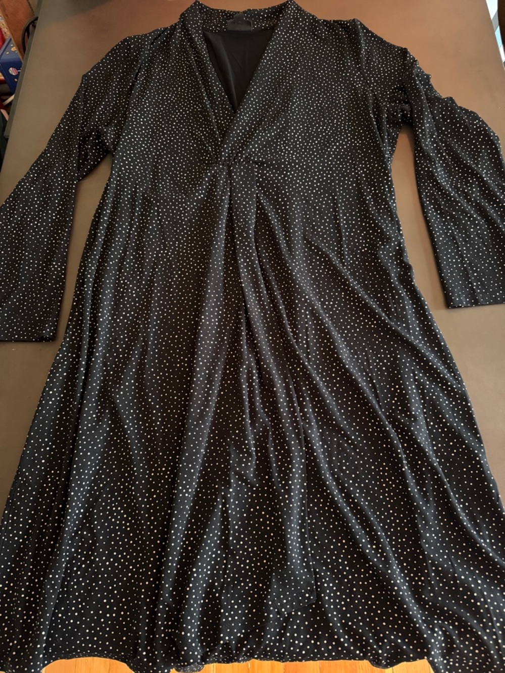 J. Jill Black Dress with White Polka Dots